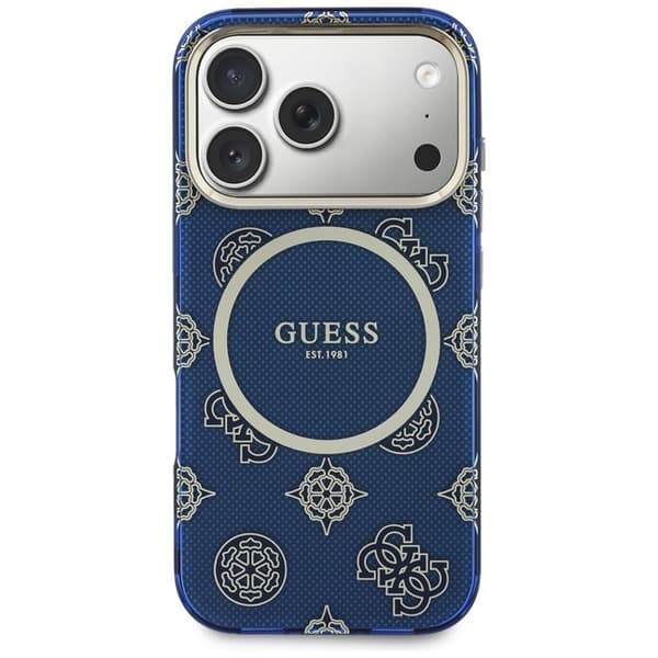 Guess Mobilskal För iPhone 17 Pro MagSafe IML Peony Dot - Blå Blå
