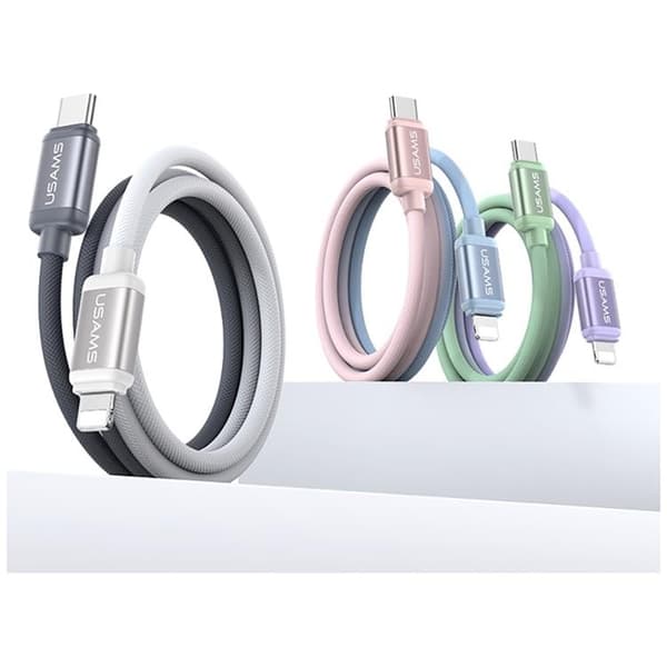 USAMS USB-C til Lightning Kabel PD 30W 1.2m Bicolor SJ757 - Grøn/Lilla Grön