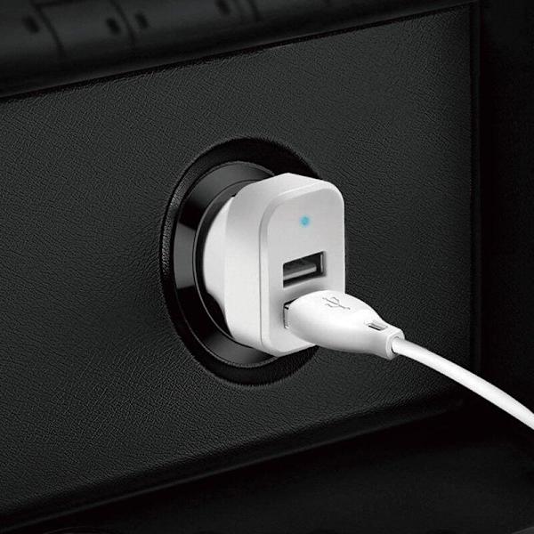 Dudao 2x USB 2.4A Laddare + 3in1 lightning/Type C/microUSB Kabel Vit White