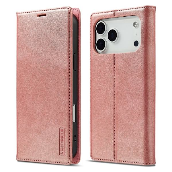 LC.IMEEKE iPhone 17 Pro Plånboksfodral Konstläder- Roséguld