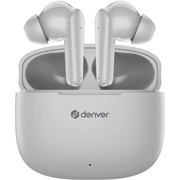 DENVER TWE-48GR Trådløs Bluetooth-øretelefon med opladningsetui Silver