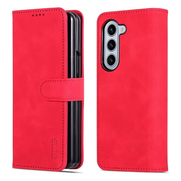AZNS Samsung Galaxy Z Fold6 Plånboksfodral Konstläder - Röd