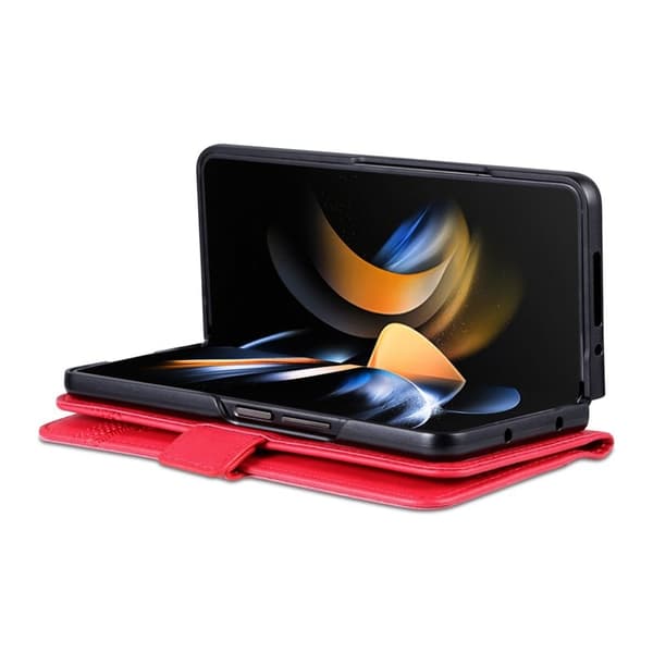 AZNS Samsung Galaxy Z Fold6 Plånboksfodral Konstläder - Röd