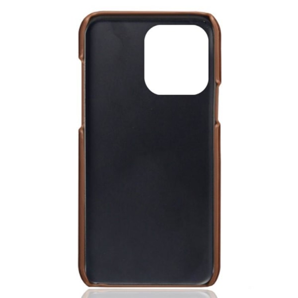iPhone 15 Pro Mobilskal Korthållare PU-Läder - Brun