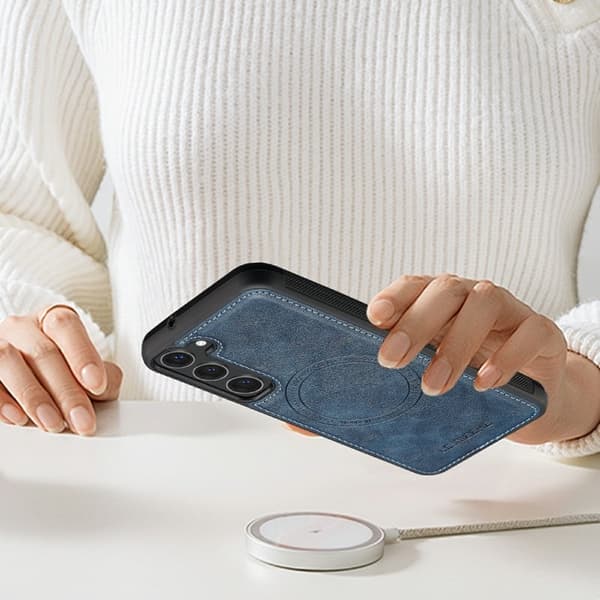 LC.IMEEKE Samsung Galaxy S23 Plånboksfodral Konstläder - Blå