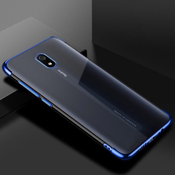 Clear skal med frame till Xiaomi Redmi 8A - Blå