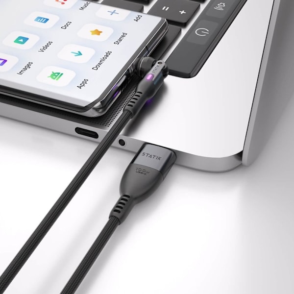 STATIK Kabel PowerPivot Pro Nylon Flettet USB-C Til USB-C Sort 1m