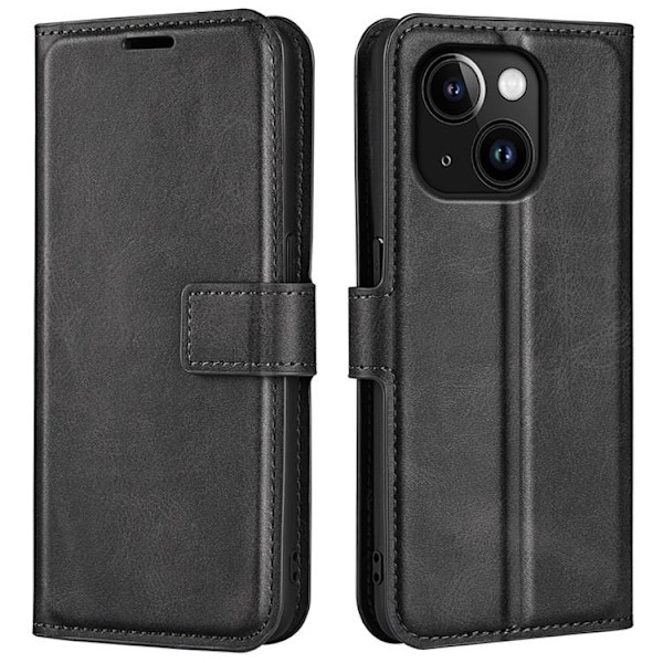 iPhone 15 Plus Plånboksfodral Calf Flip Folio - Svart Svart