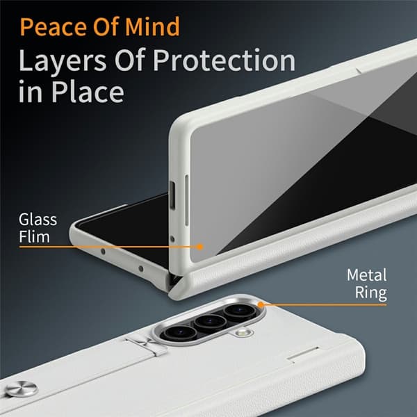 Mobilskal till Galaxy Z Fold 7 Kickstand Hard PC Anti-Drop - Vit Vit