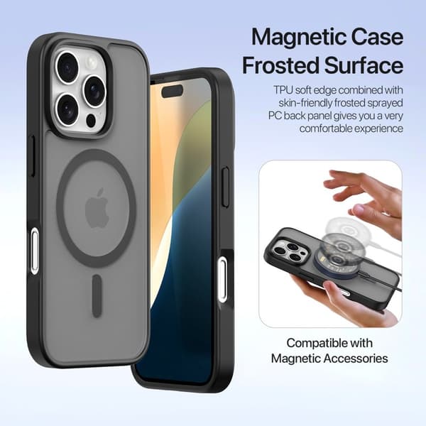 DUX DUCIS Lawa Series iPhone 16 Pro Plånboksfodral Äkta läder - Svart