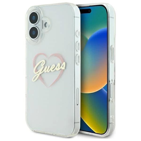 Guess Mobilskal till iPhone 16 IML Heart - Transparent Transparent