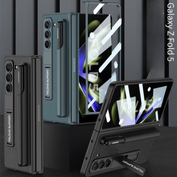 GKK Galaxy Z Fold 5 Mobilcover Magnetisk Kickstand - Sort