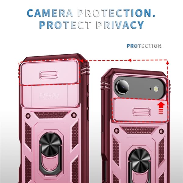 Mobilskal till iPhone Air Slide Camshield Kickstand - Mörkröd Röd