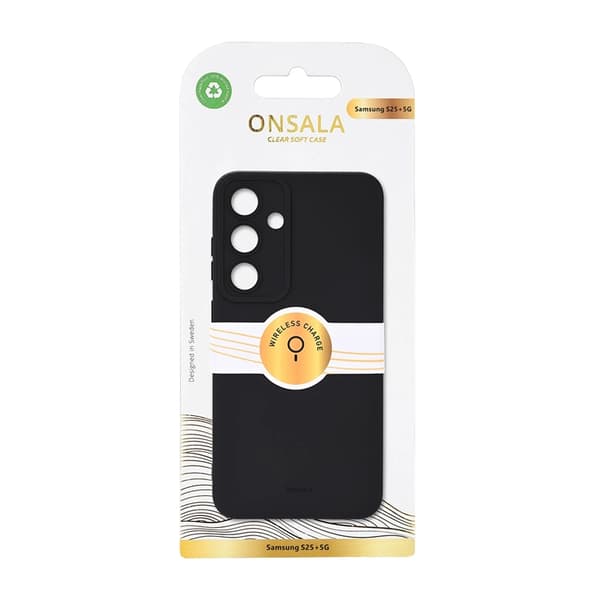 Onsala telefonetui til Galaxy S25 Plus Silikone Feeling Genanvendt - Sort Black