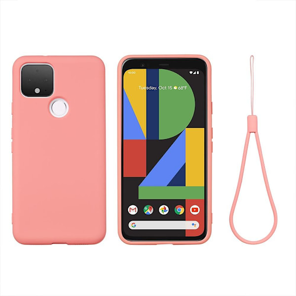 Flydende silikone mobilcover Google Pixel 4a 5G - Pink Pink