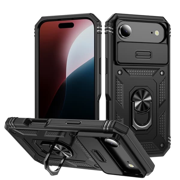 Mobilskal till iPhone Air Slide Camshield Kickstand - Svart Svart