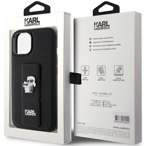 Karl Lagerfeld iPhone 15 Mobilskal Gripstand Karl&Choupette