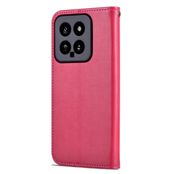 AZNS Xiaomi 14 Plånboksfodral Anti-scratch TPU + Konstläder - Röd