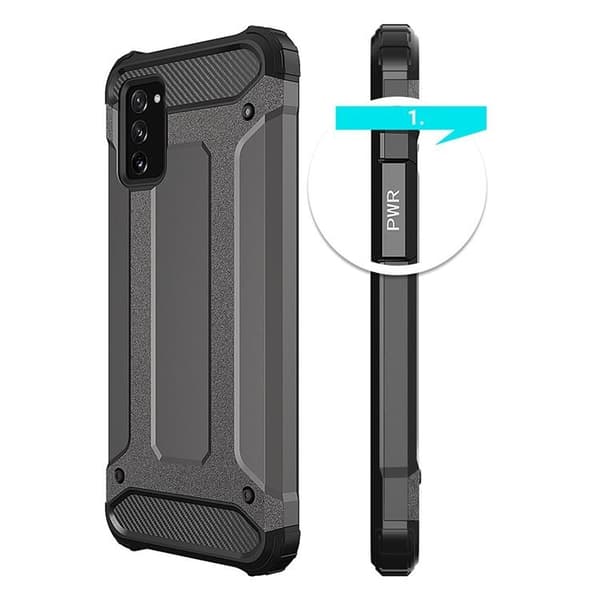 Galaxy A03s Skal Hybrid Armor Tough Rugged - Sort Black