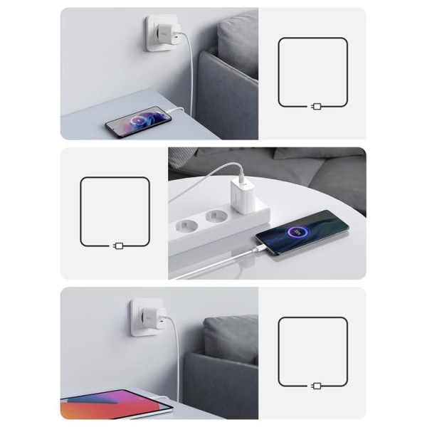 Ugreen Wall Charger 2x USB-C 40W Strømforsyning - Hvid