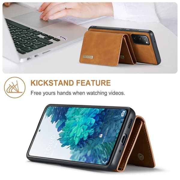 DG.MING M1 Series Magnetisk Tri-Fold Plånboksfodral - Brun