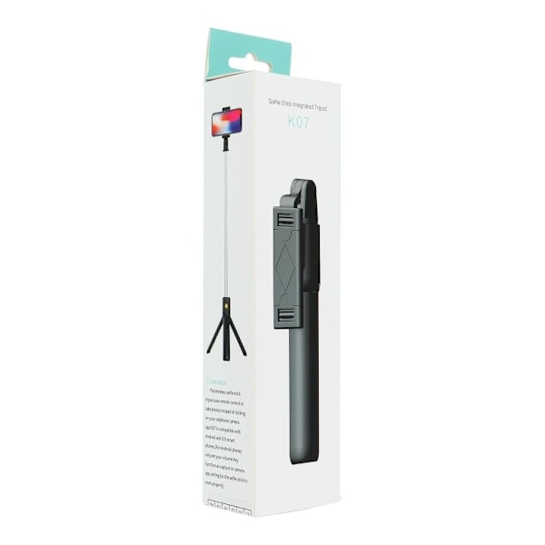 Combo Bluetooth Selfiestick med Stativ - Svart Svart