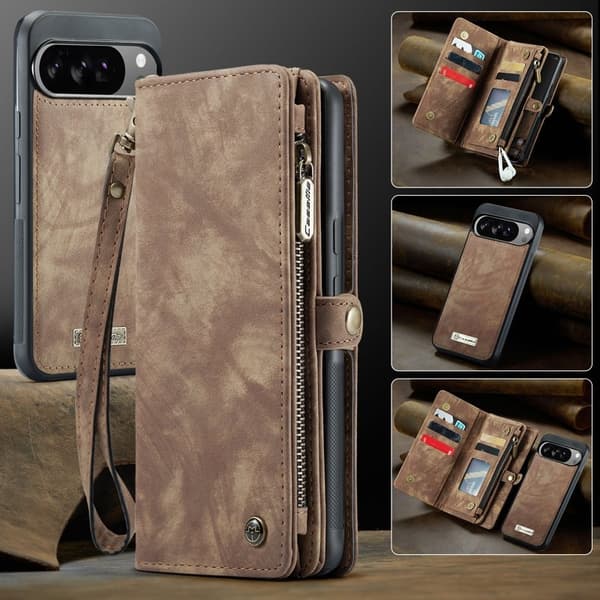 CASEME Plånboksfodral Konstläder till Google Pixel 10 Pro XL - Brun