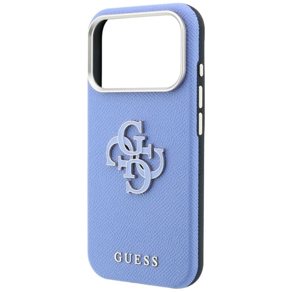 Guess Mobilskal För iPhone 18 Pro Max/17 Pro Max Grained & Big Resin Logo - Blå Blå