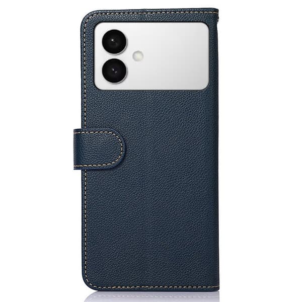 KHAZNEH Samsung Galaxy S26 Edge Konstläder Plånboksfodral RFID-Skydd - Blå