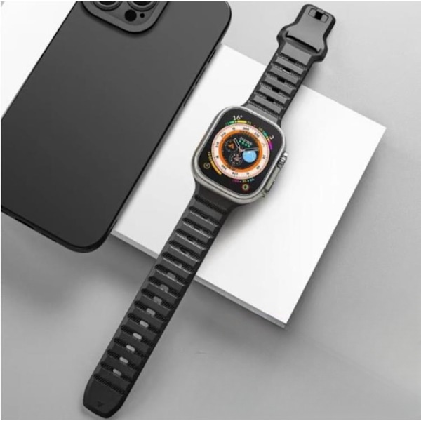 Apple Watch 4/5/6/7/8/SE (38/40/41mm) Rugged Band Svart Svart
