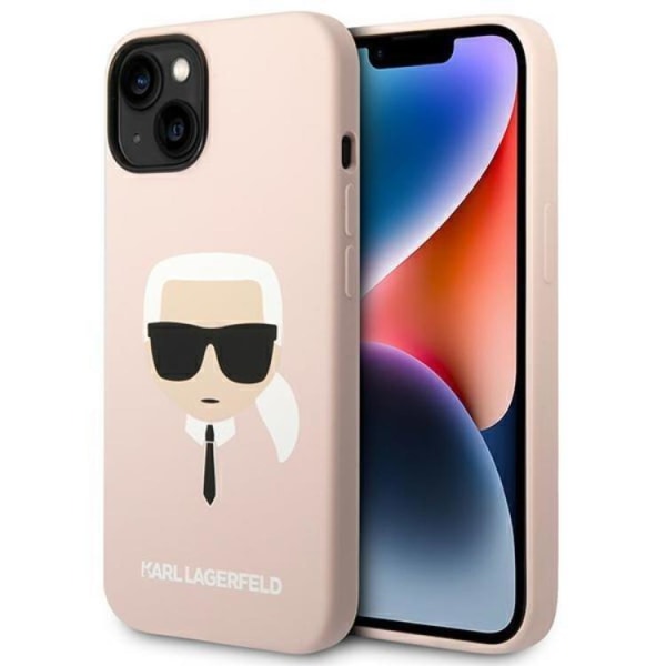 Karl Lagerfeld iPhone 14 Plus -kuori Magsafe Silicone Karl's Head