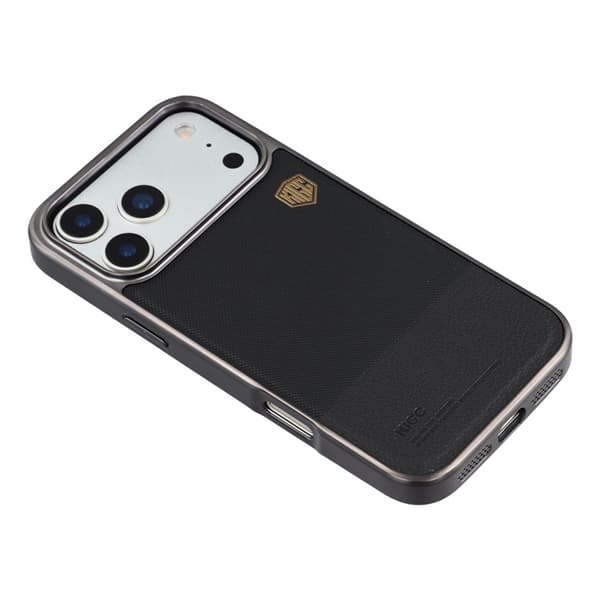 KIGC Mobilskal till iPhone 17 Pro Electroplating PC + TPU + PU Svart