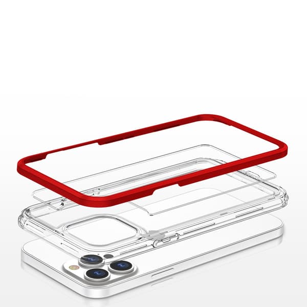iPhone 13 Pro Skal Clear 3in1 - Röd Röd