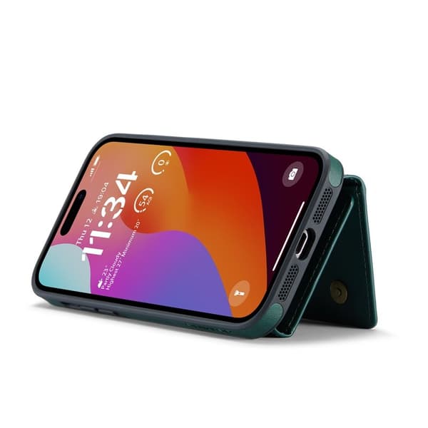 DG.MING M5 Series Mobilskal till iPhone 16 Pro Magnetiskt Konstläder Grön