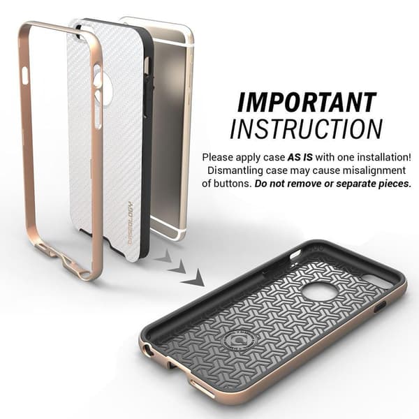 Caseology Bumper Frame Skal till Apple iPhone 6 / 6S  - Carbon Vit Vit