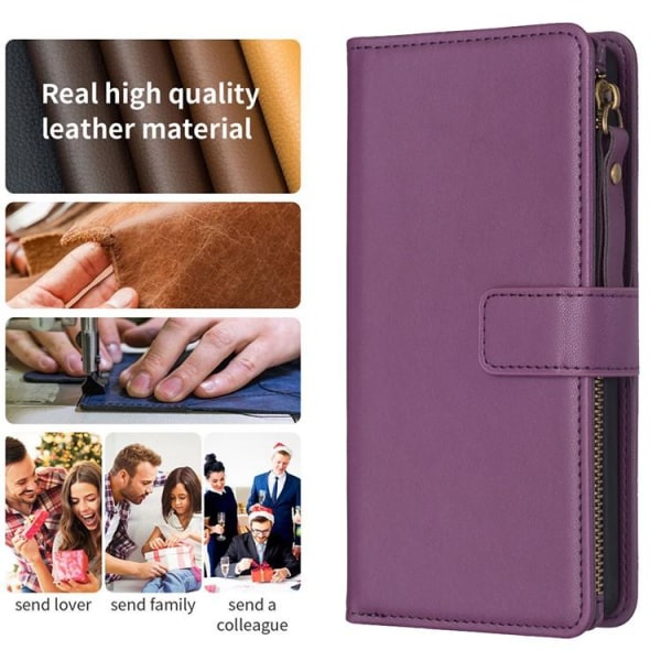 iPhone 15 Plus -lompakkokotelo vetoketjulla - laventeli