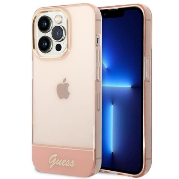 GUESS iPhone 14 Pro Cover Gennemsigtig - Pink