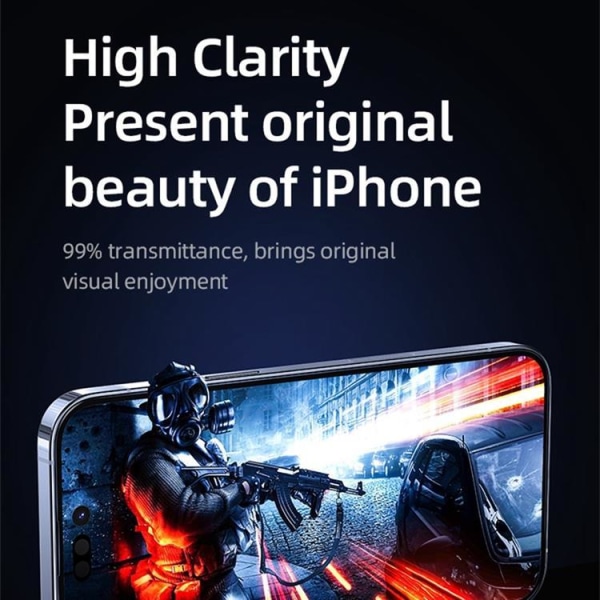 USAMS iPhone 14 Pro Härdat Glas Skärmskydd US-BH804 Full Glue HD
