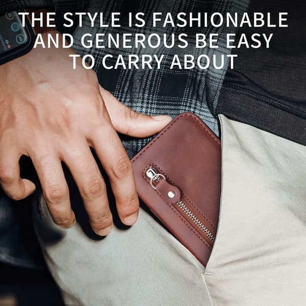 OnePlus 15 5G Plånboksfodral Zipper Pocket Konstläder - Brun Brun