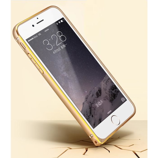 JFX Metallbumper-skal till iPhone 6 /6S (Rose gold - Gold)