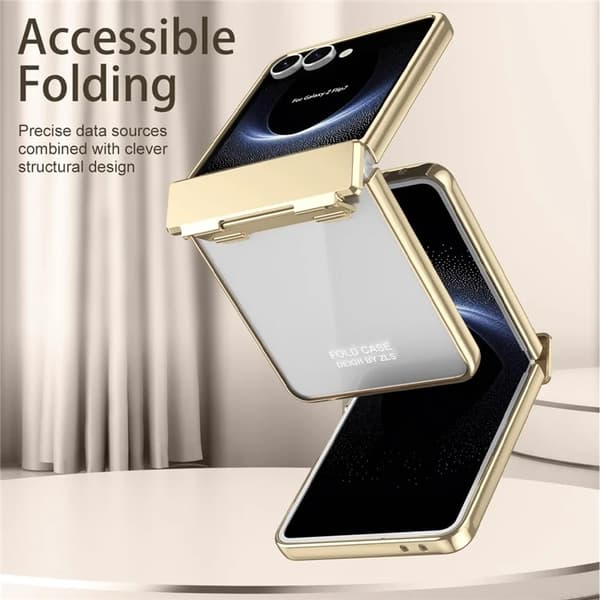 Mobilskal till Galaxy Z Flip7 Electroplating med skärmskydd - Silver Silver