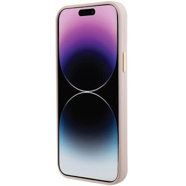 Guess iPhone 15 Mobilskal Silikon Logo Strass - Rosa