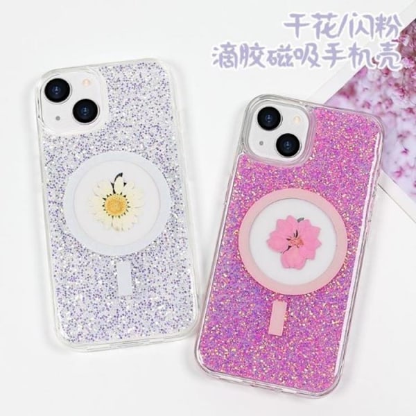 BOOM iPhone 13 Mobilskal Magsafe Drop-Proof - Lila Flower