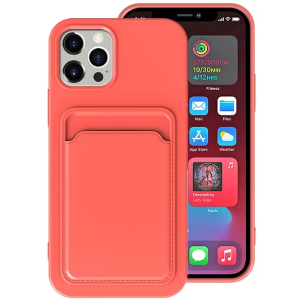 iPhone 13 Pro Skal med Kortfack - Rosa Pink