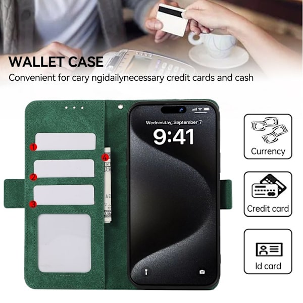 ABEEL Mobilskal till iPhone 16 Plus Med Magnetstängning RFID-Skydd - Grön