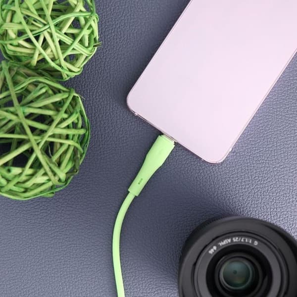 FORCELL USB-A till USB-C 66W Kabel 3A 1m QC4.0 Silikon C342 - Grön