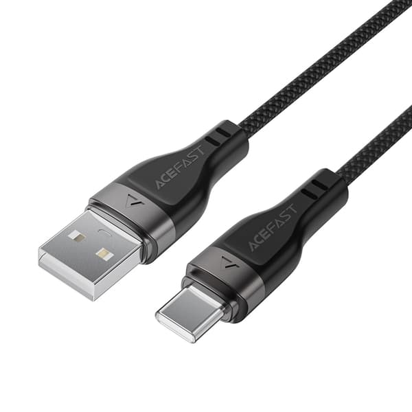 Acefast USB-A - USB-C 3A Kabel 1.2m Magnetic Braid - Svart Svart