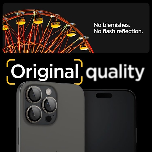 [2-PACK] Spigen iPhone 15 Pro/15 Pro Max Kameralinsskydd i Härdat Glas Svart