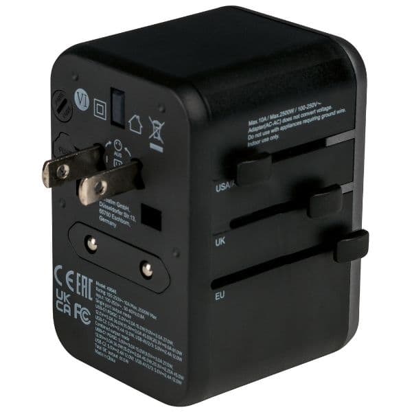Verbatim Rejselader 61W PD 2xUSB-C 3xUSB-A EU/UK/USA - Sort Svart
