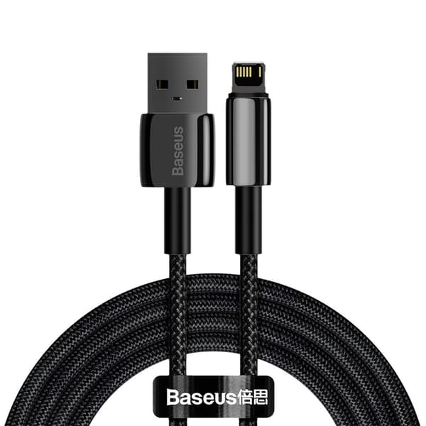 Baseus Tungsten USB-A till Lightning kabel 2m - Svart Black